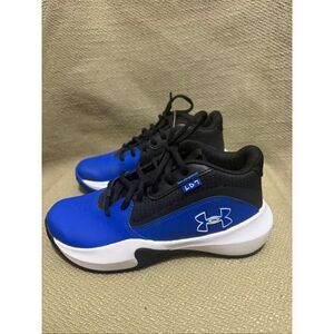 Under Armour UA LD7 Youth Boys Sneaker Shoes Blue Black White Mid Top Youth 5.5
